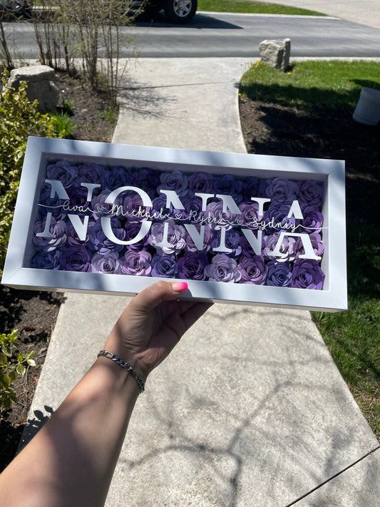 Nonna shadow box frame with grandchildrens names