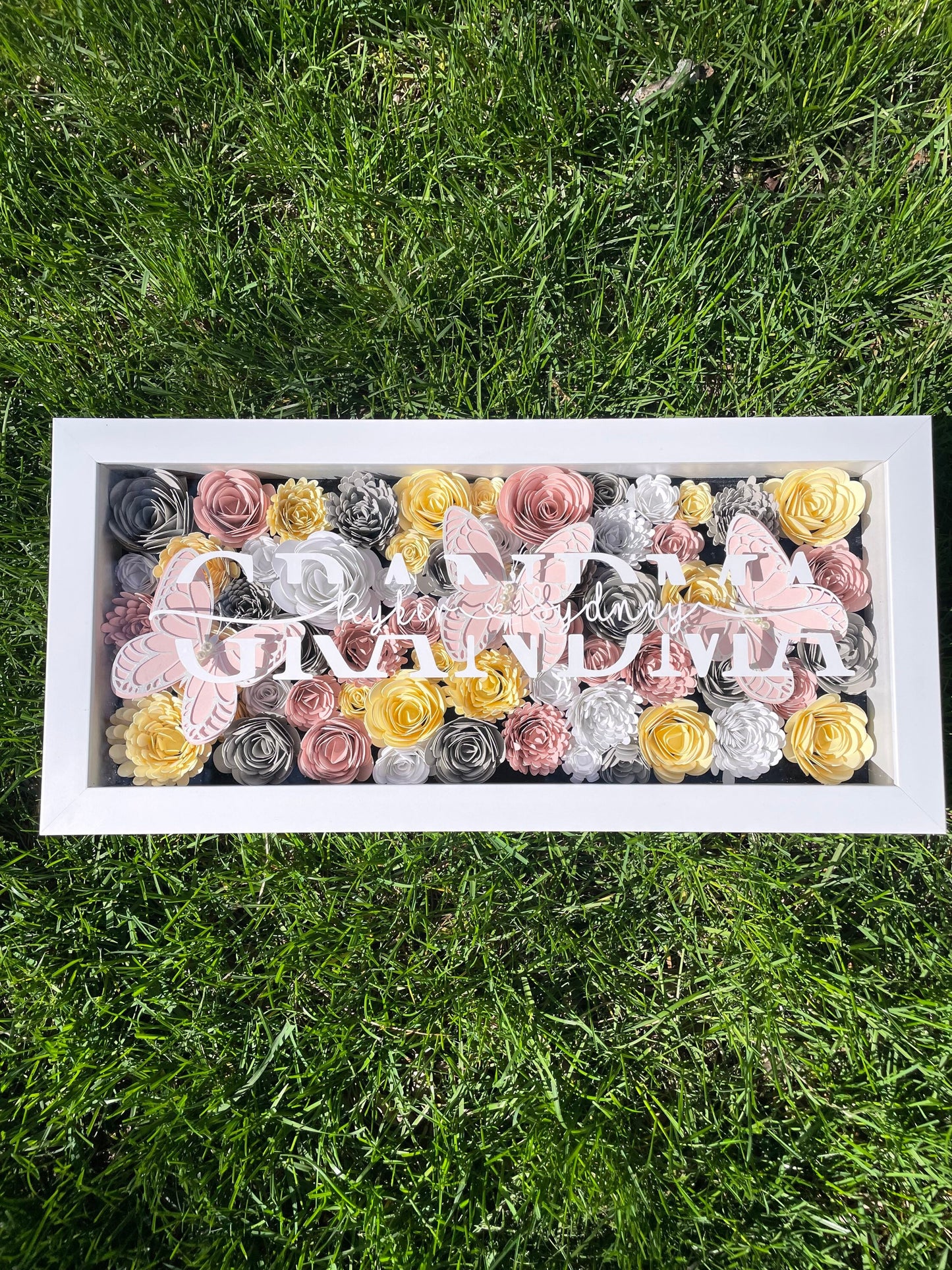 Grandma custom shadow box with grandchildrens names