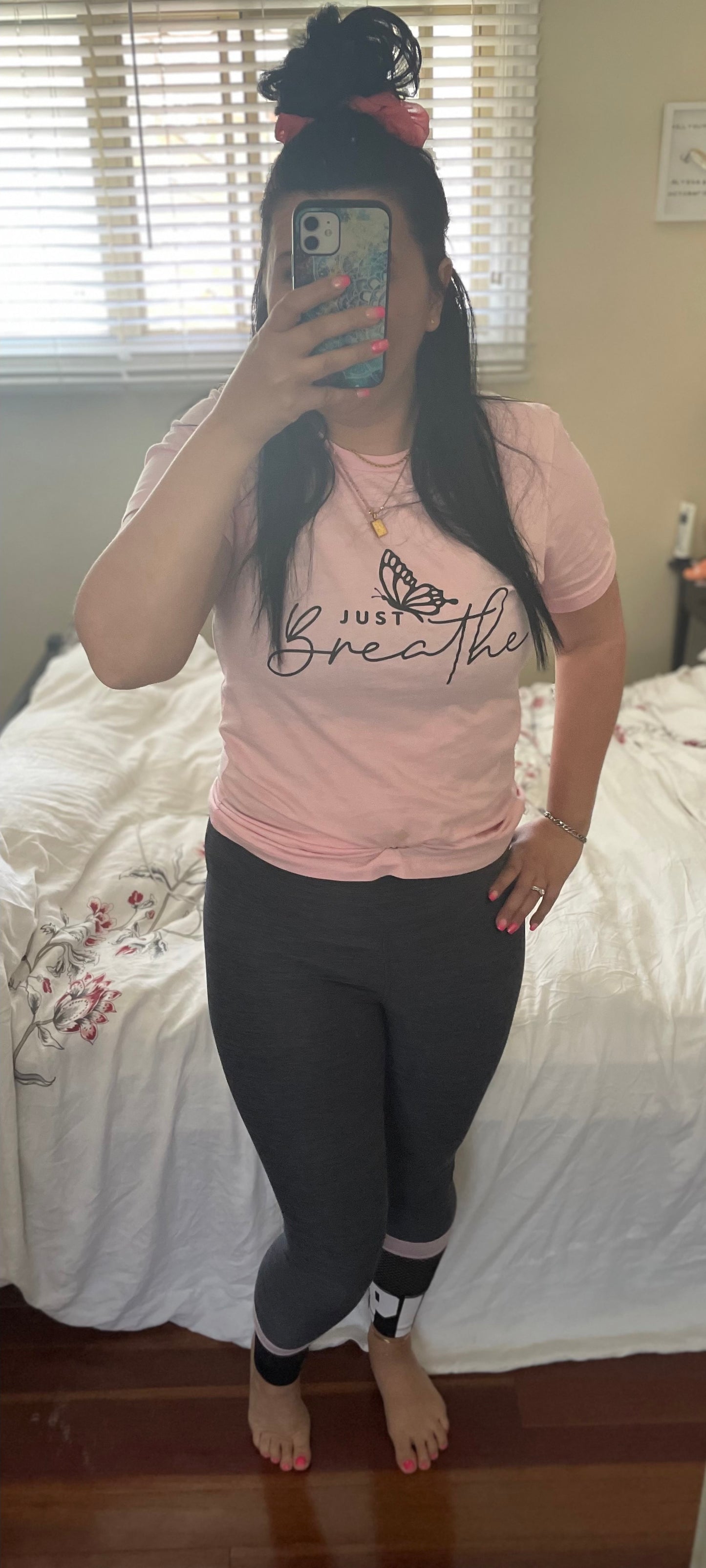 Just breathe screen print tee