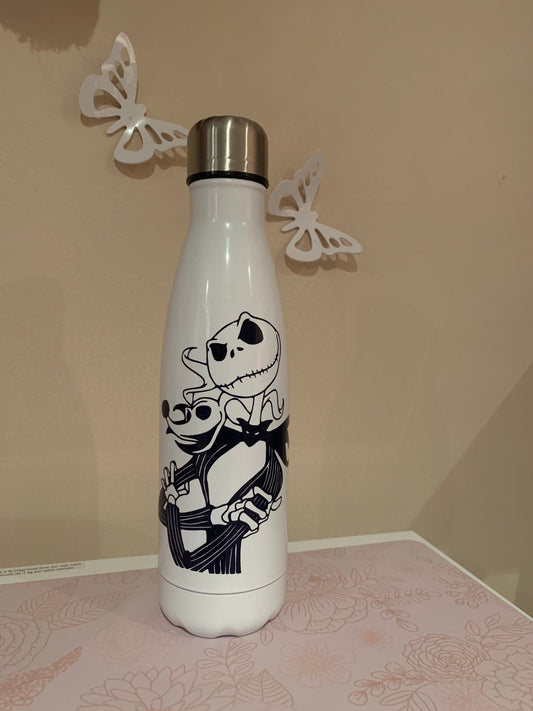 Jack the skeleton and zero reusable water bottle.