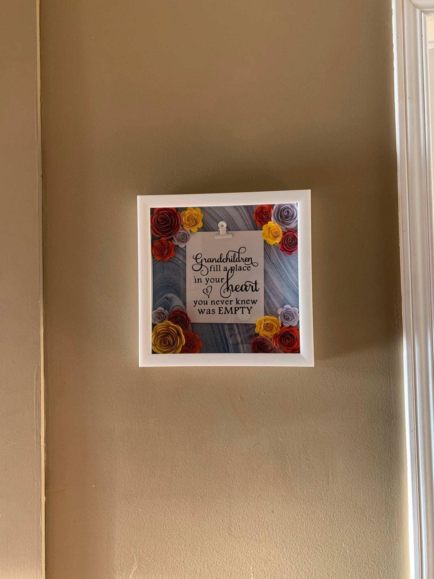 Grandchildren Fill a Special Place 9x9 Shadow Box