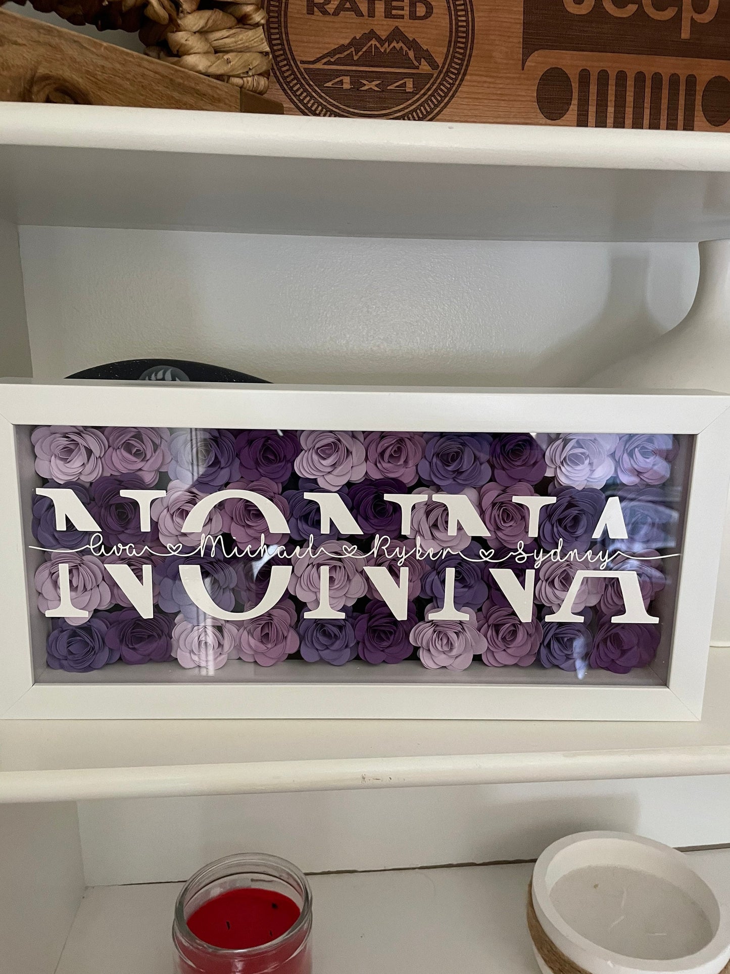 Nonna shadow box frame with grandchildrens names