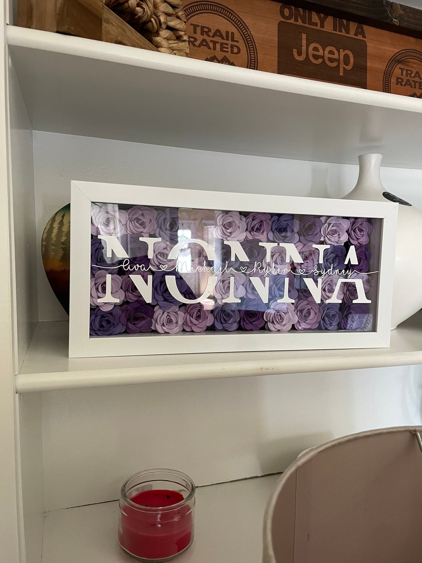 Nonna shadow box frame with grandchildrens names