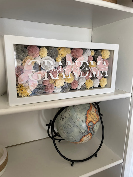 Grandma custom shadow box with grandchildrens names