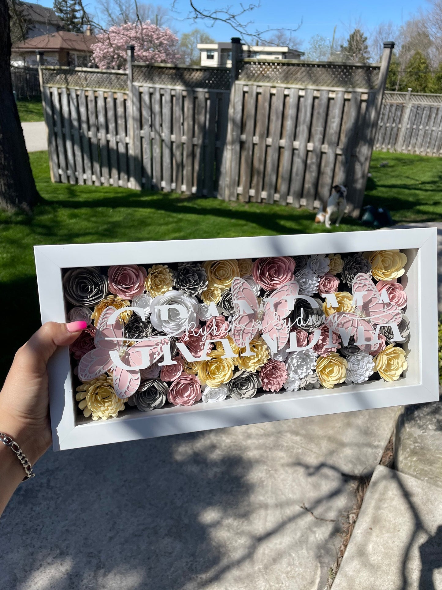 Grandma custom shadow box with grandchildrens names