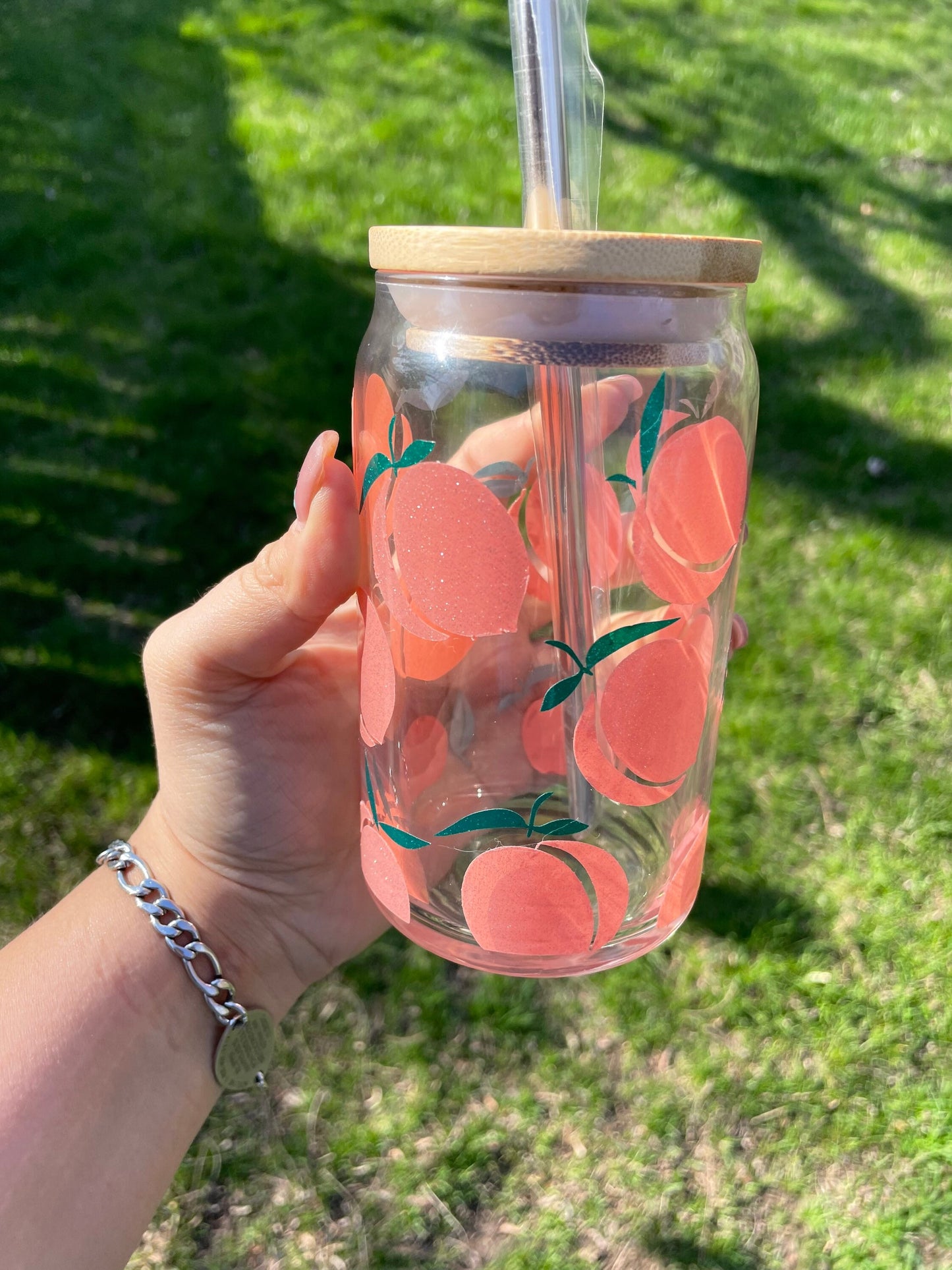 Peach 🍑 Libbey glass can