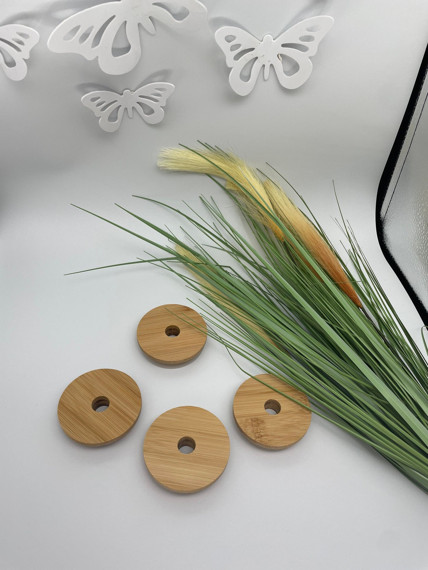 Bamboo lids, Libbey glass can