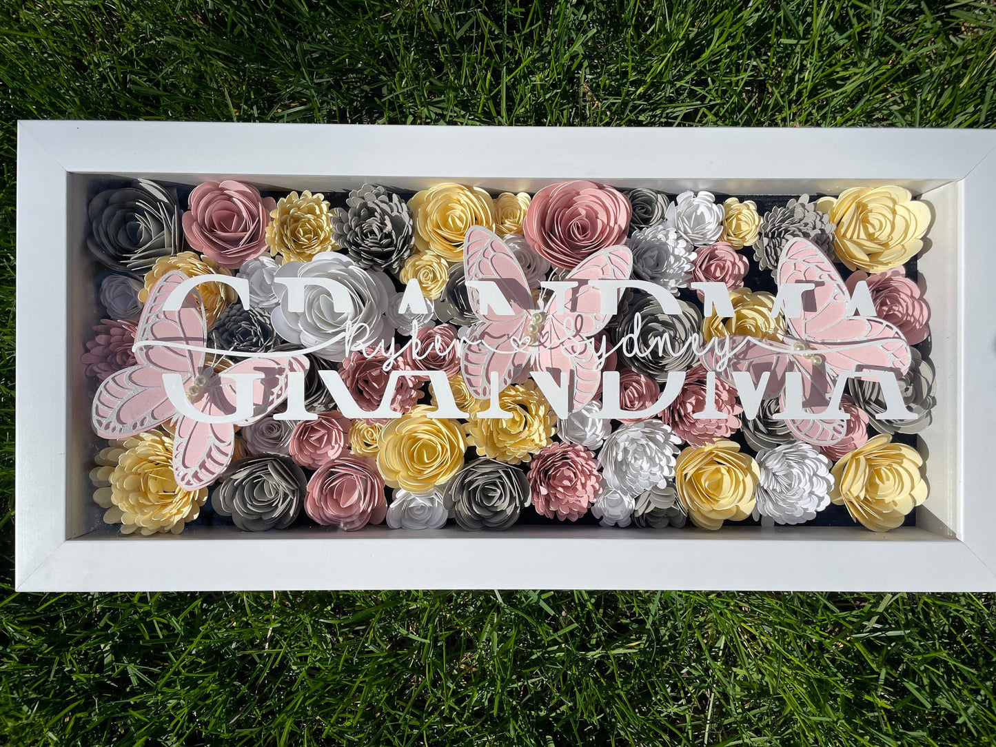 Grandma custom shadow box with grandchildrens names