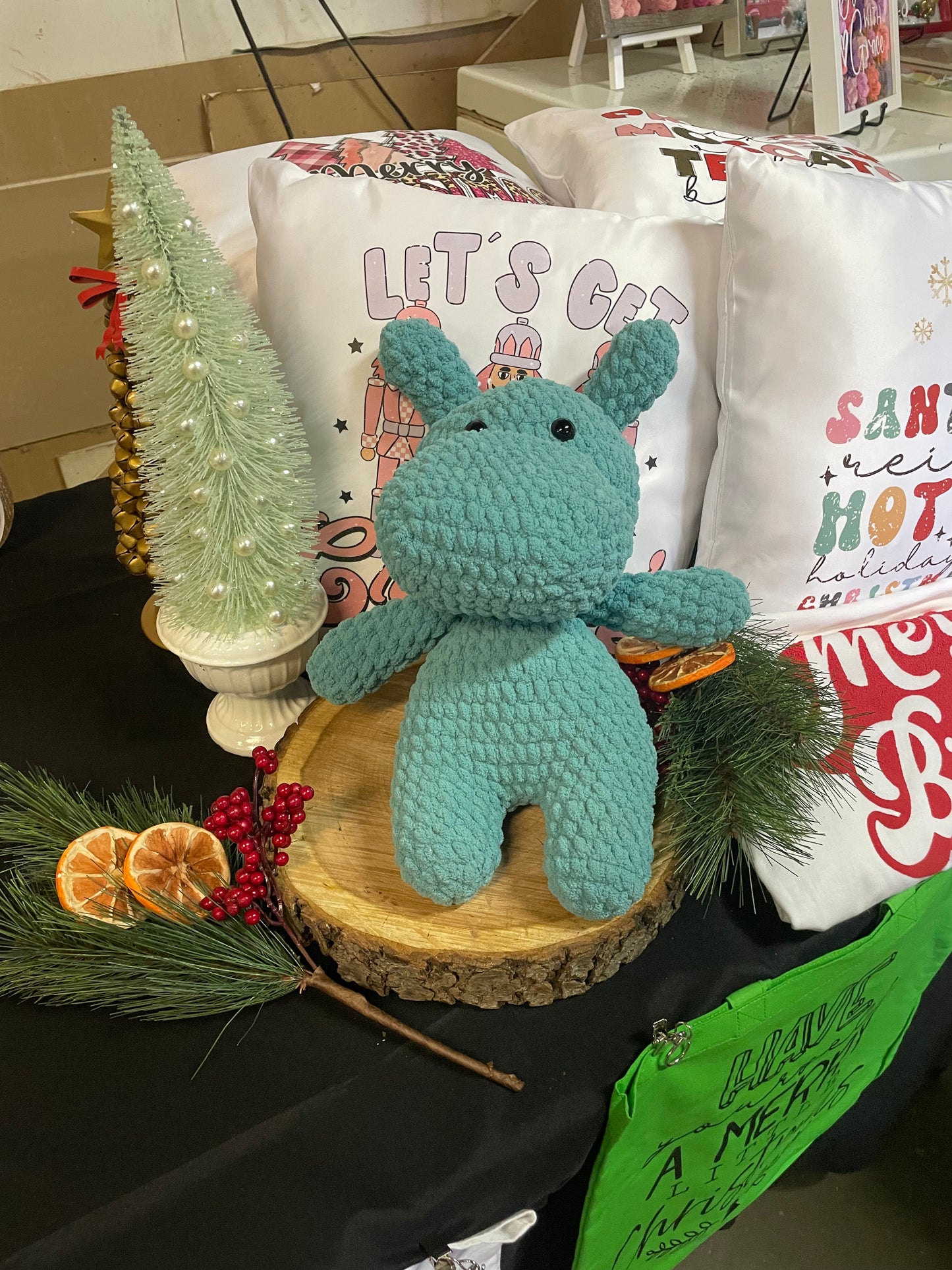 Crochet plush hippo