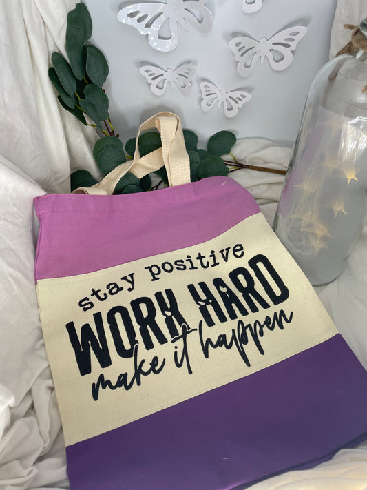 Hard work tote 💜💗