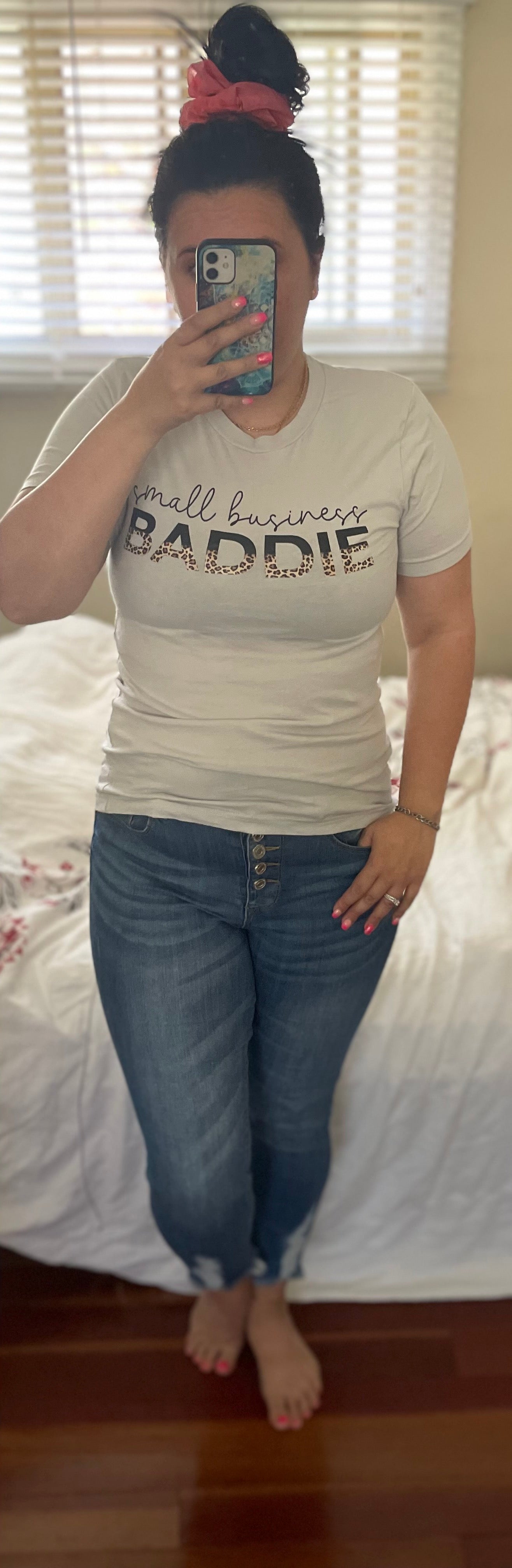 Small business baddie screen print tee