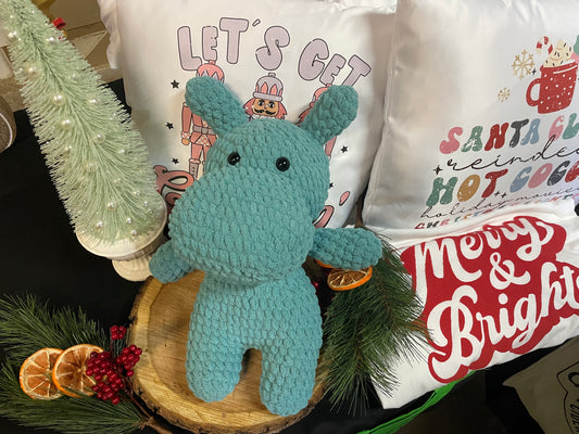 Crochet plush hippo