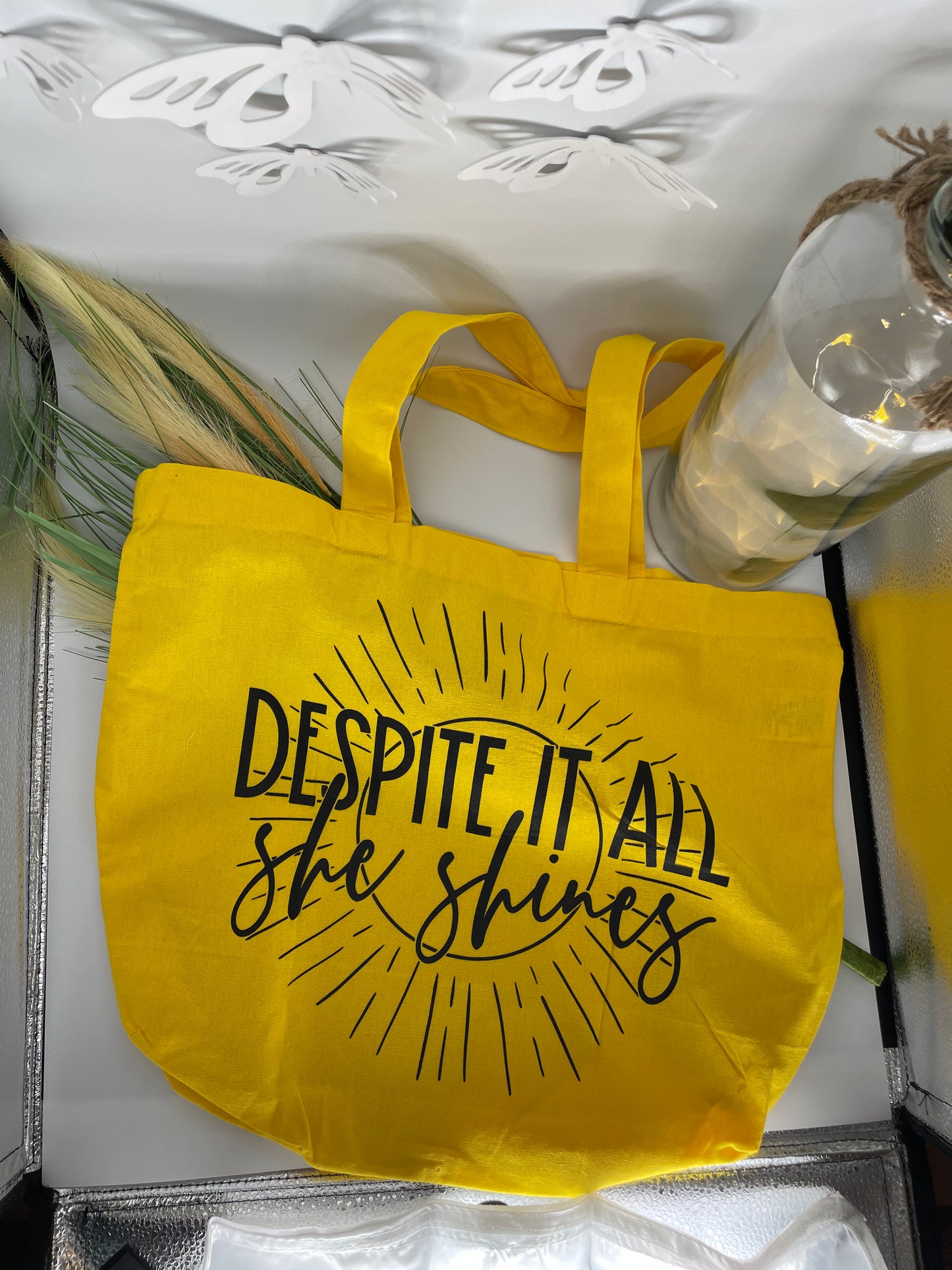 Depsite it all tote bag 💛