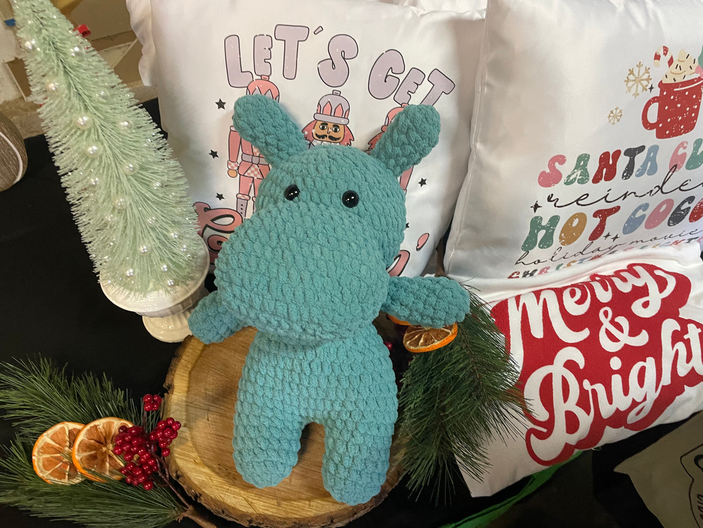 Crochet plush hippo