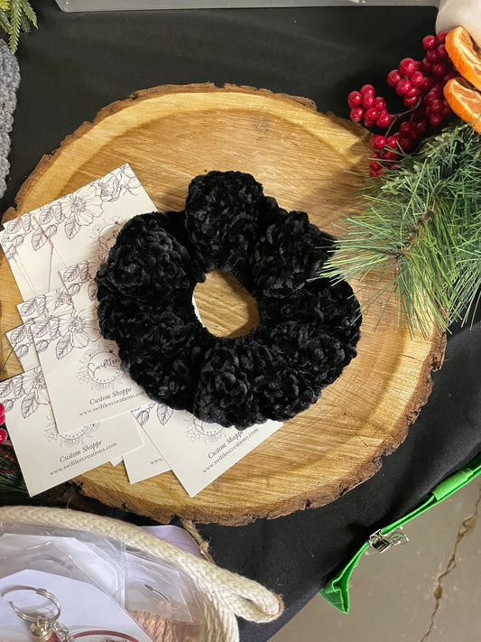 Crochet Black scrunchie