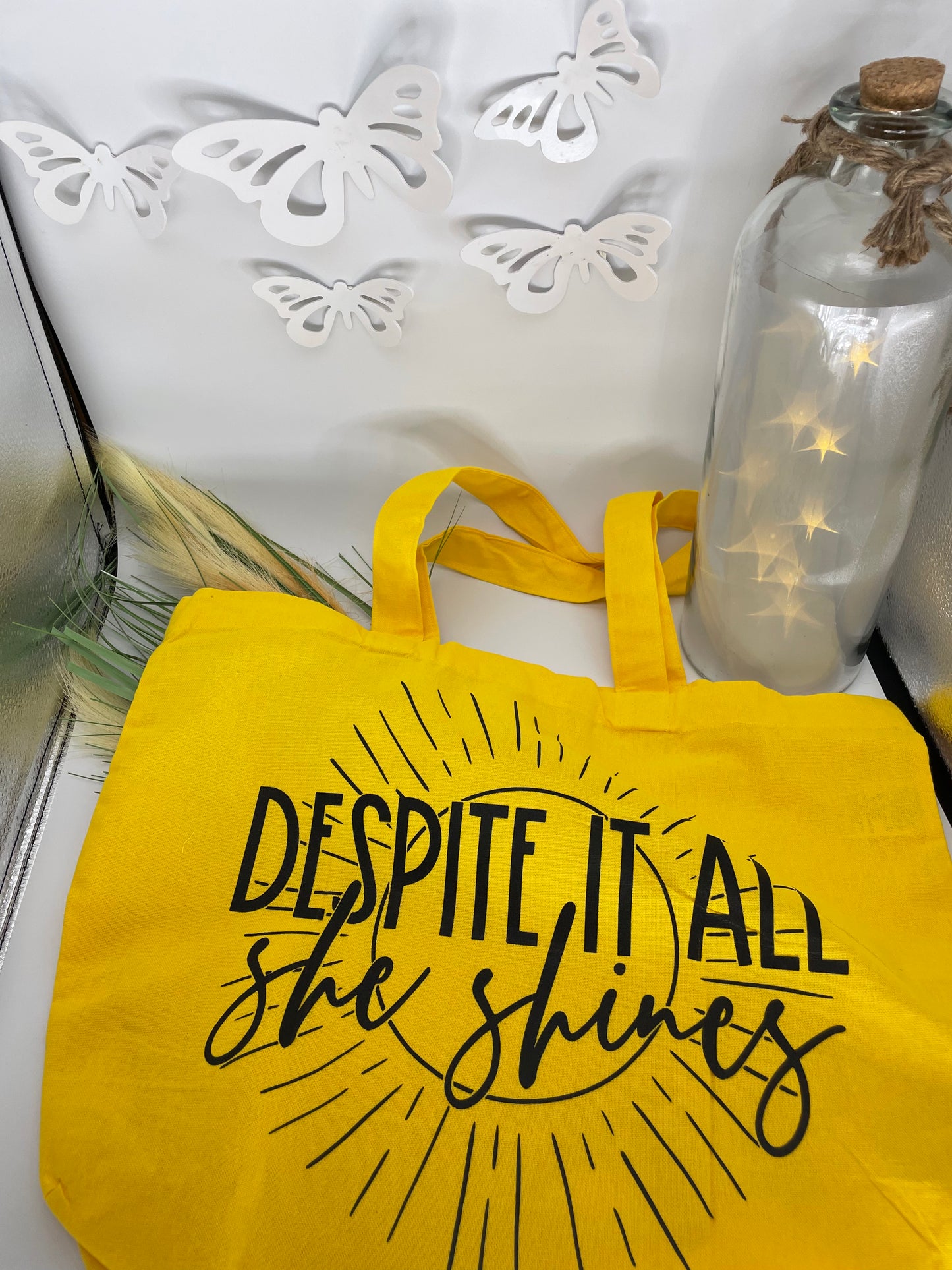 Depsite it all tote bag 💛