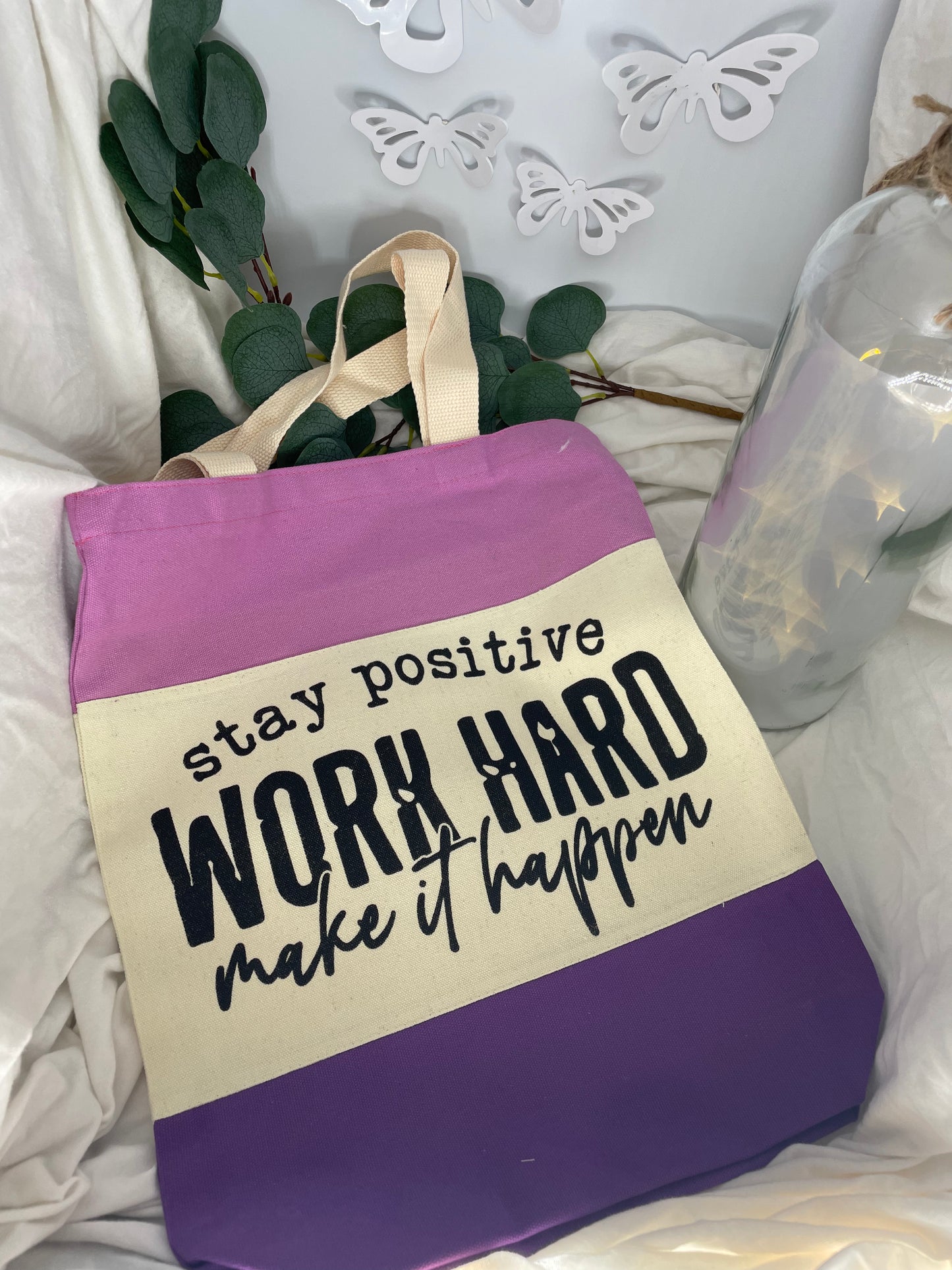 Hard work tote 💜💗