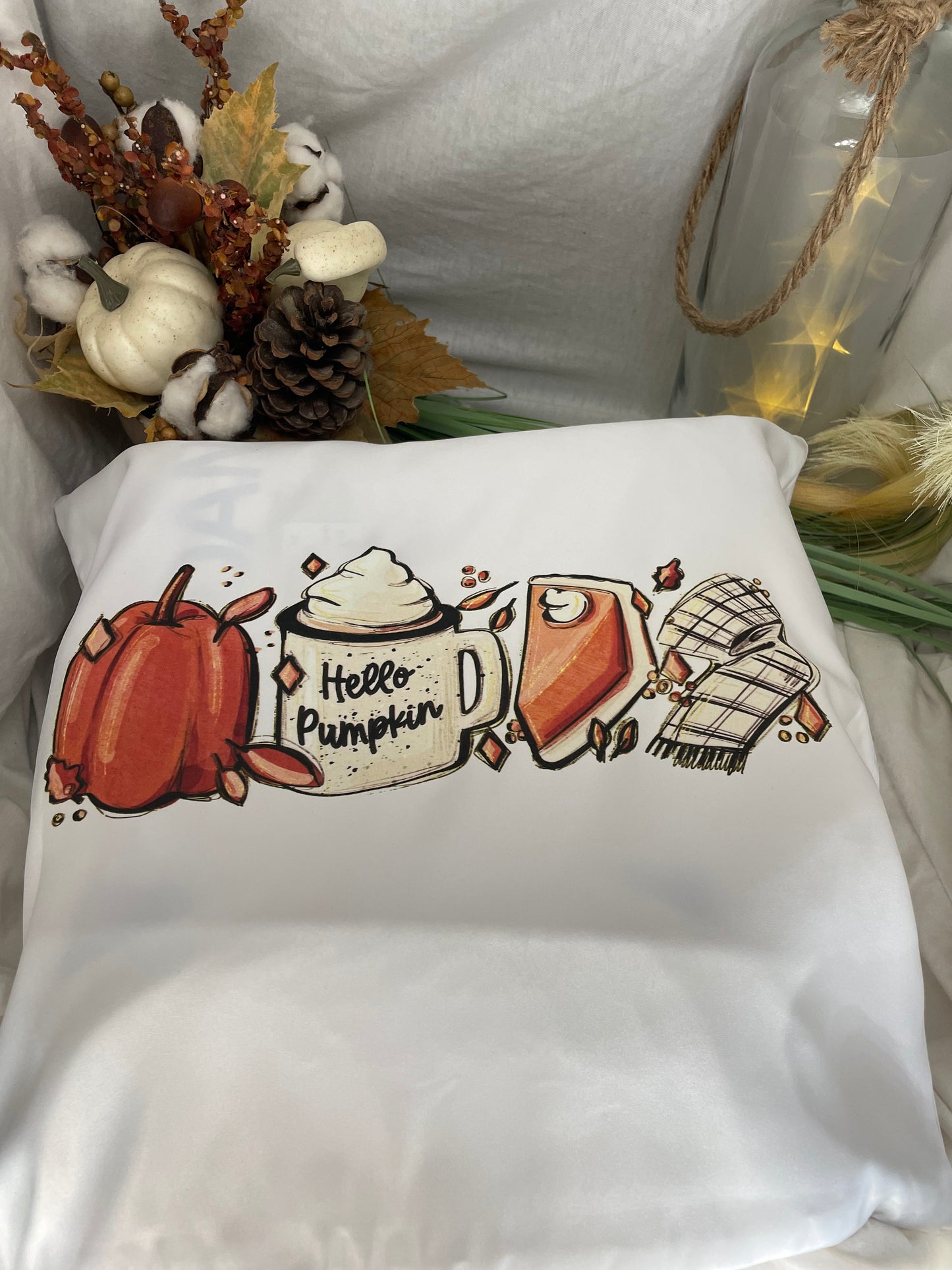 Hello pumpkin throw pillow